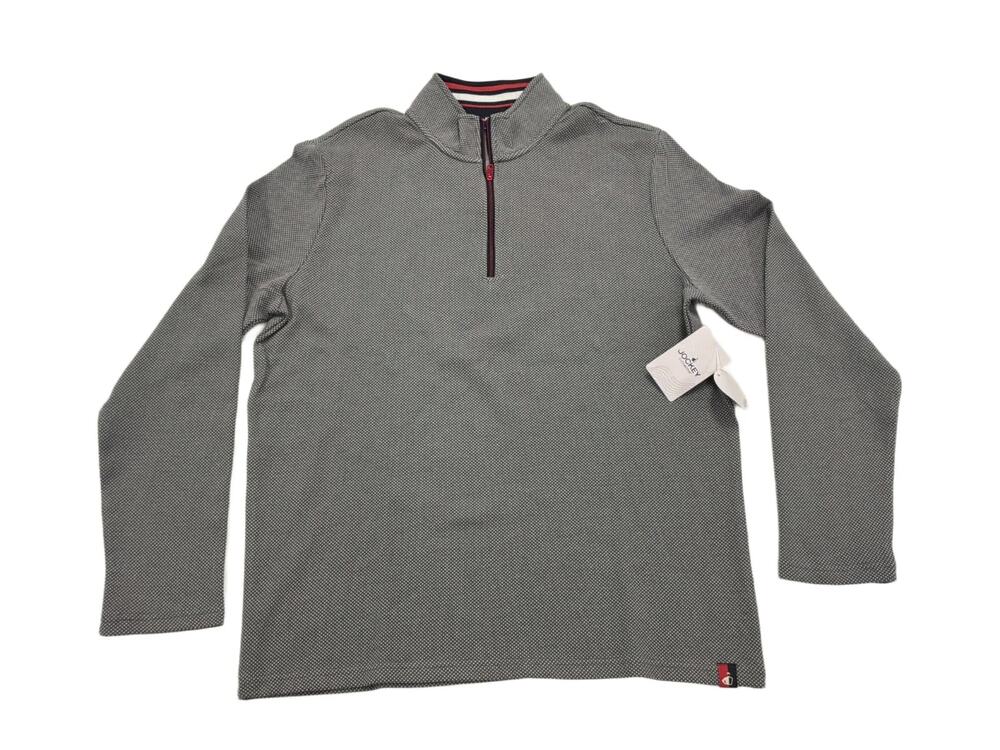 Jockey EverActive Men's L 1/4 Zip Pullover Gray Cotton Blend Mock Neck NWT
